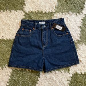 Motel Rocks Mom Denim Shorts — Size Small, Classic Blue (New With Tags)